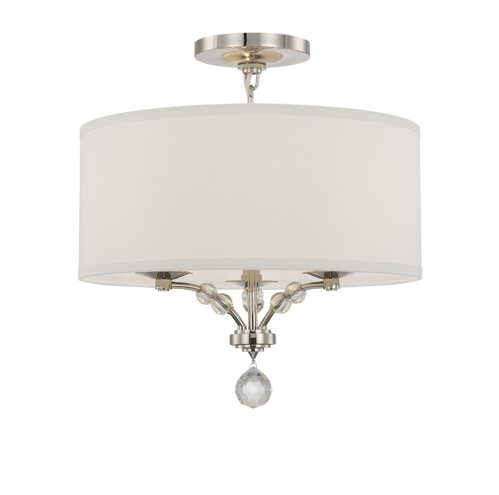 Buy the Mirage Three Light Ceiling Mount in Polished Nickel by Crystorama ( SKU# 8005-PN_CEILING )