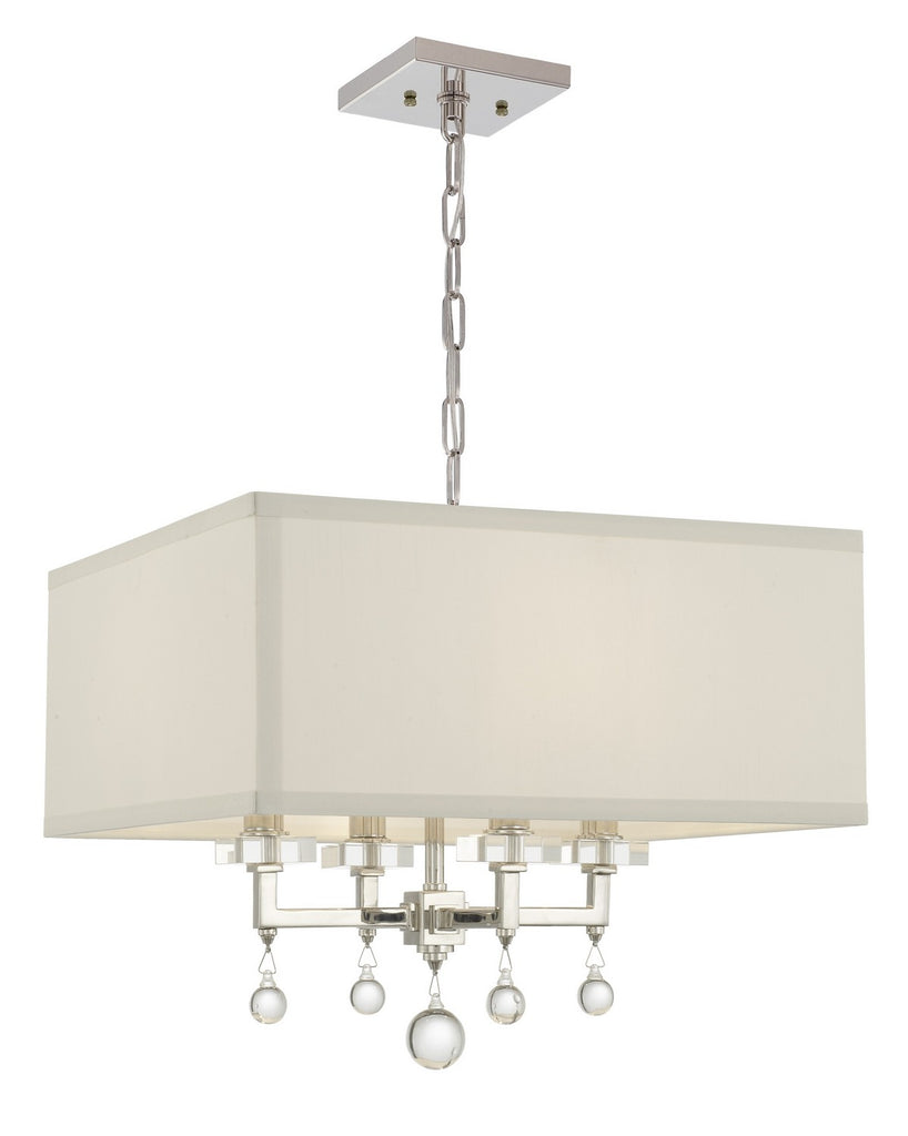 Buy the Paxton Four Light Chandelier in Polished Nickel by Crystorama ( SKU# 8105-PN )