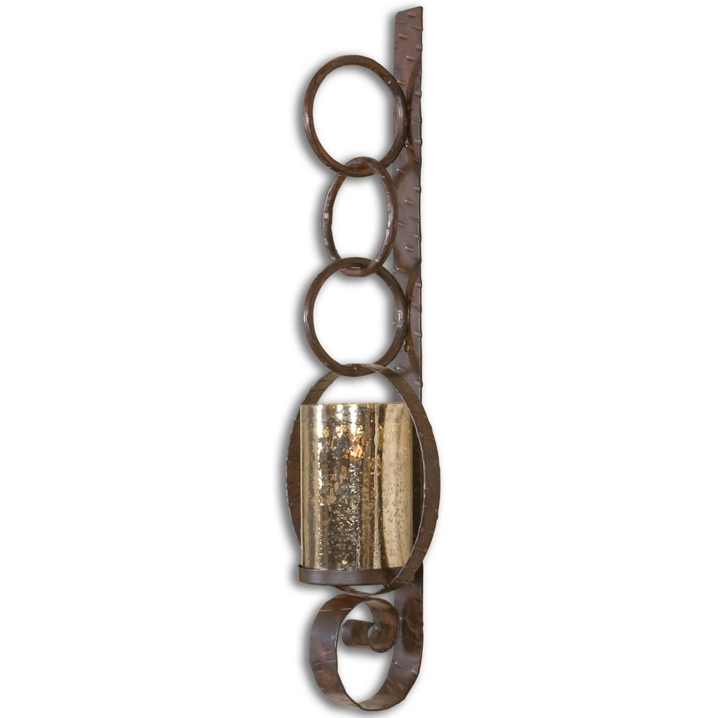 Falconara Wall Sconce in Rust Brown w/Burnished Edges by Uttermost ( SKU# 19850 )