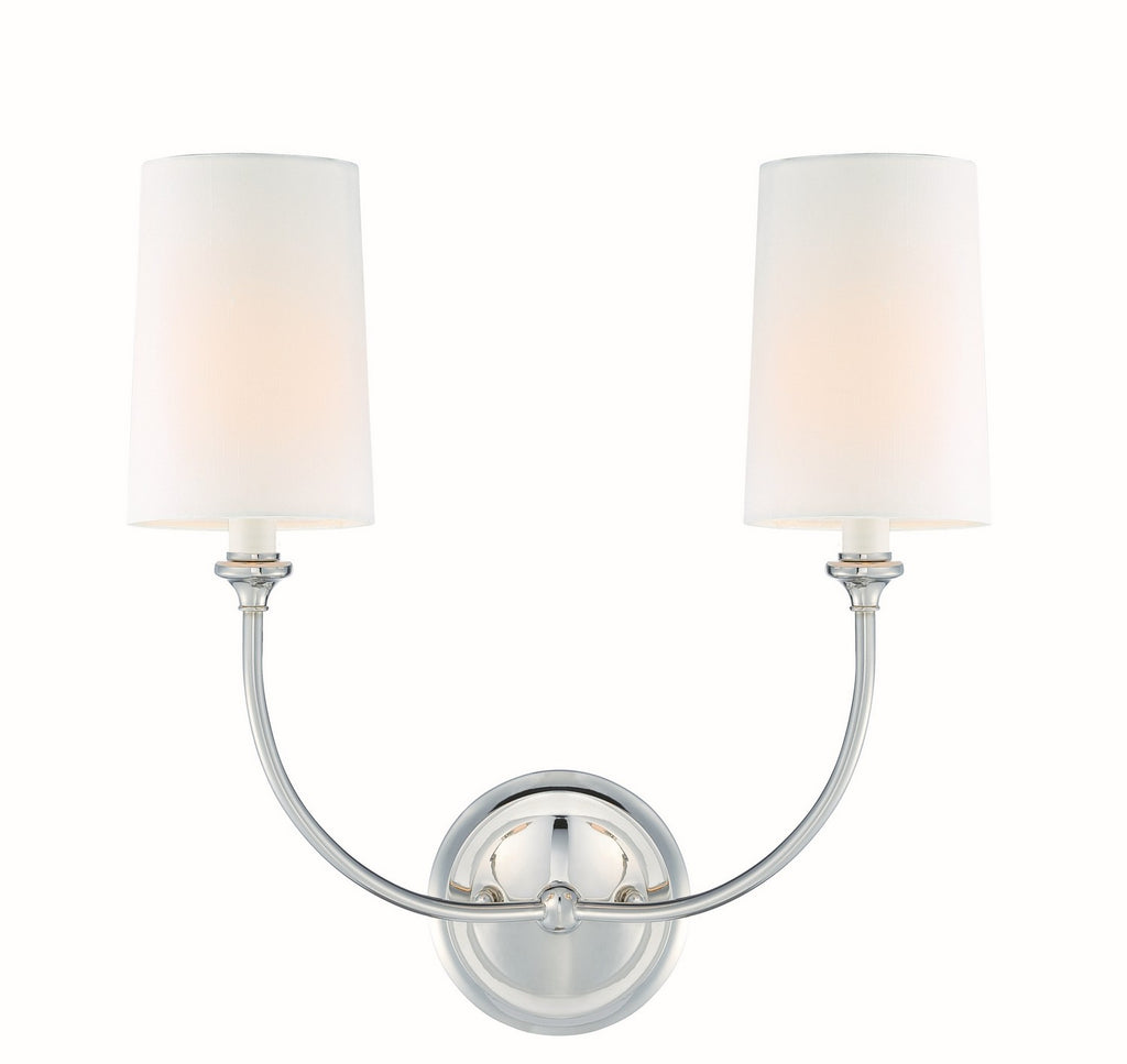 Buy the Sylvan Two Light Wall Mount in Polished Nickel by Crystorama ( SKU# 2242-PN )