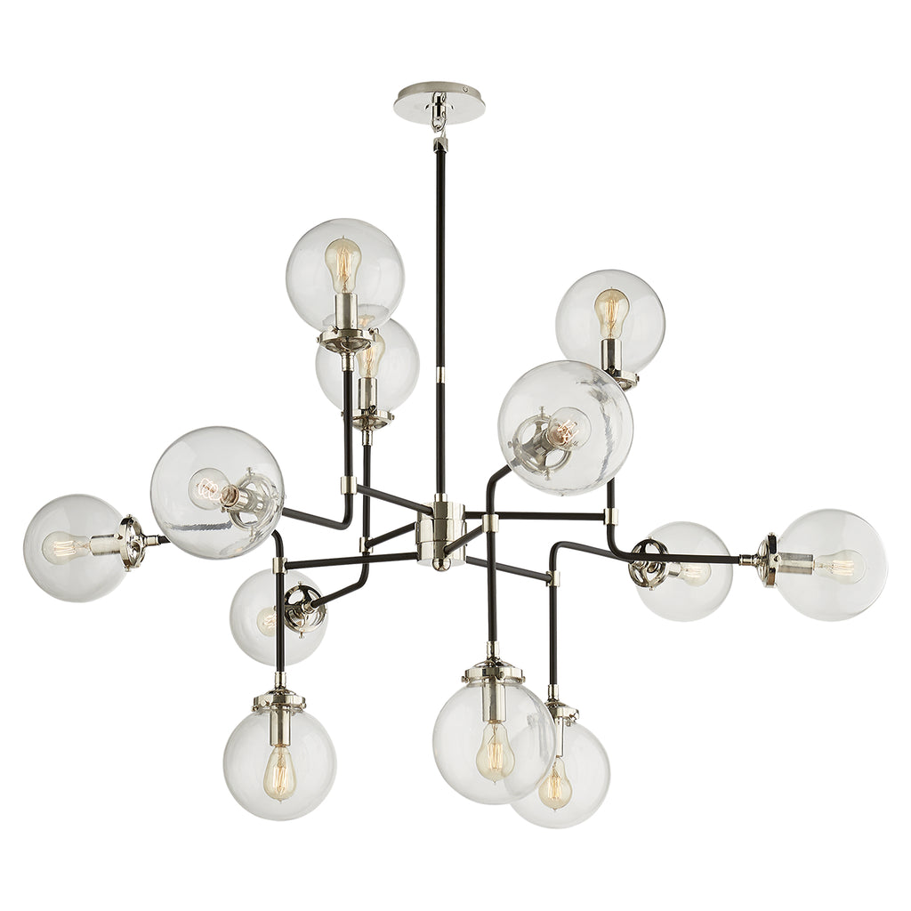 Buy the Bistro 12 Light Chandelier in Polished Nickel by Visual Comfort Signature ( SKU# S 5022PN-CG )