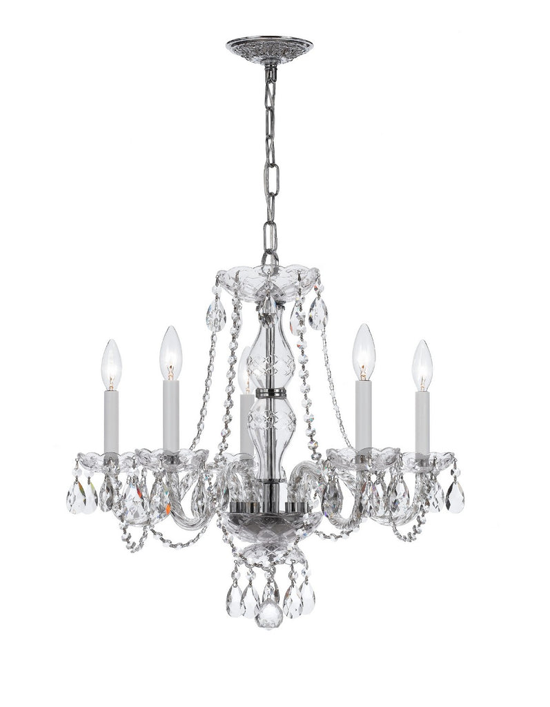 Buy the Traditional Crystal Five Light Chandelier in Polished Chrome by Crystorama ( SKU# 5085-CH-CL-MWP )