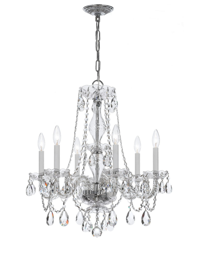 Buy the Traditional Crystal Six Light Chandelier in Polished Chrome by Crystorama ( SKU# 5086-CH-CL-SAQ )