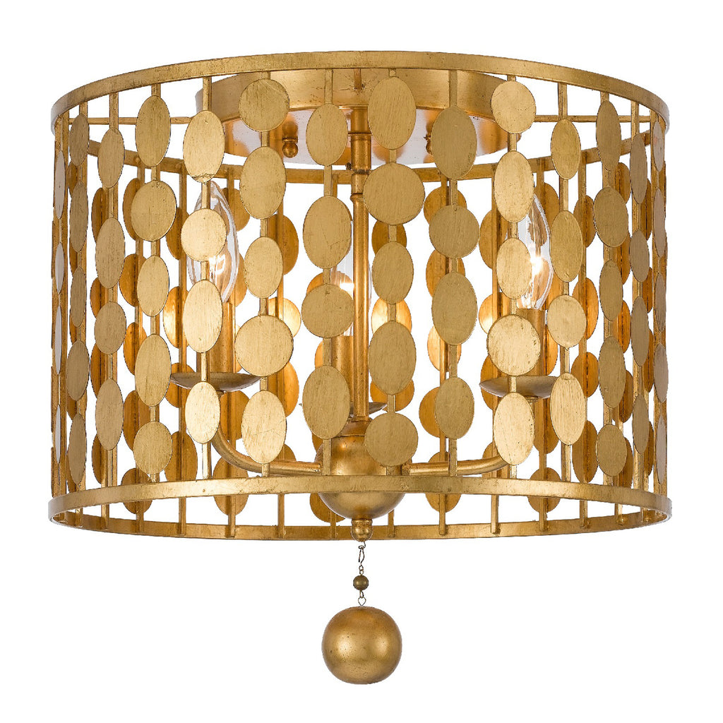 Buy the Layla Three Light Ceiling Mount in Antique Gold by Crystorama ( SKU# 544-GA )