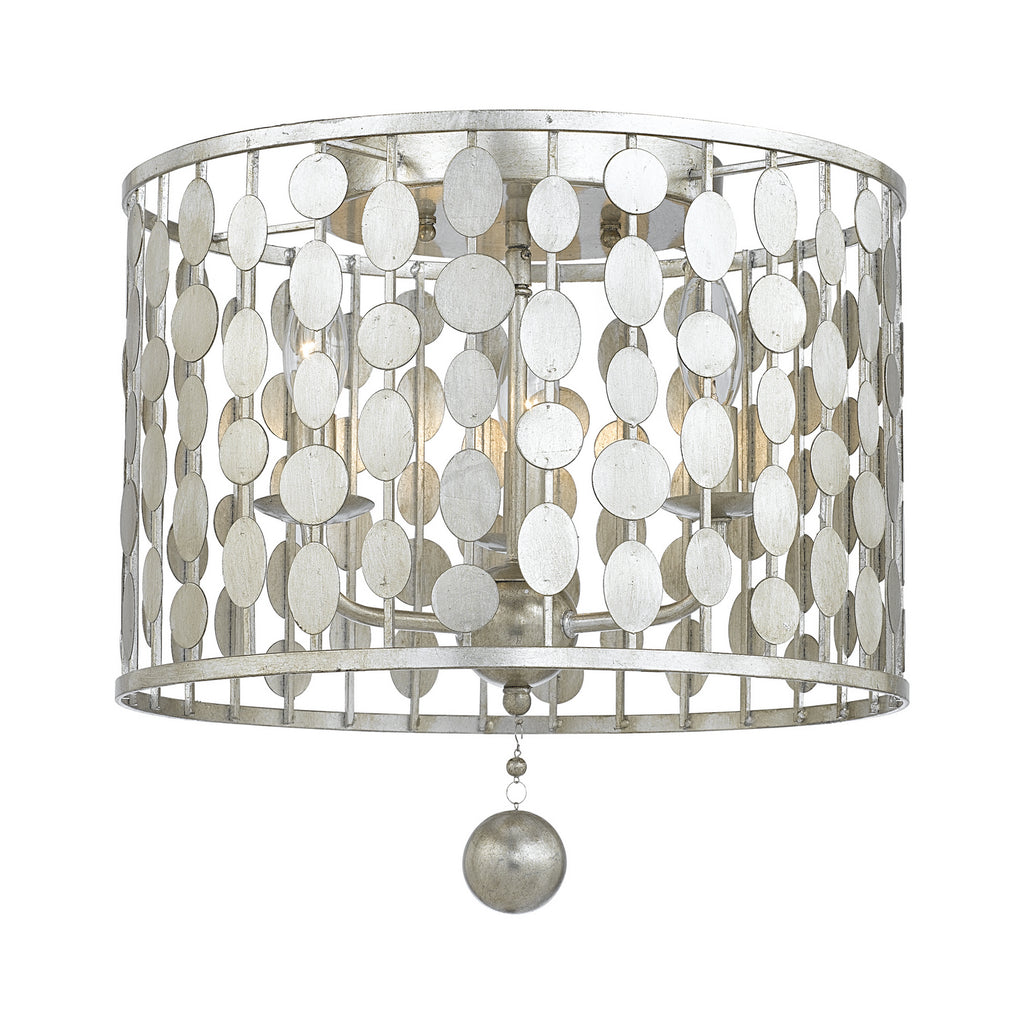Buy the Layla Three Light Ceiling Mount in Antique Silver by Crystorama ( SKU# 544-SA )