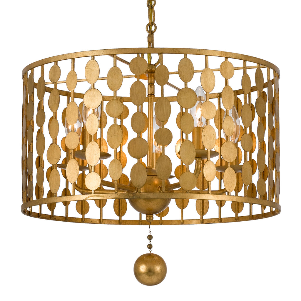 Buy the Layla Five Light Chandelier in Antique Gold by Crystorama ( SKU# 545-GA )