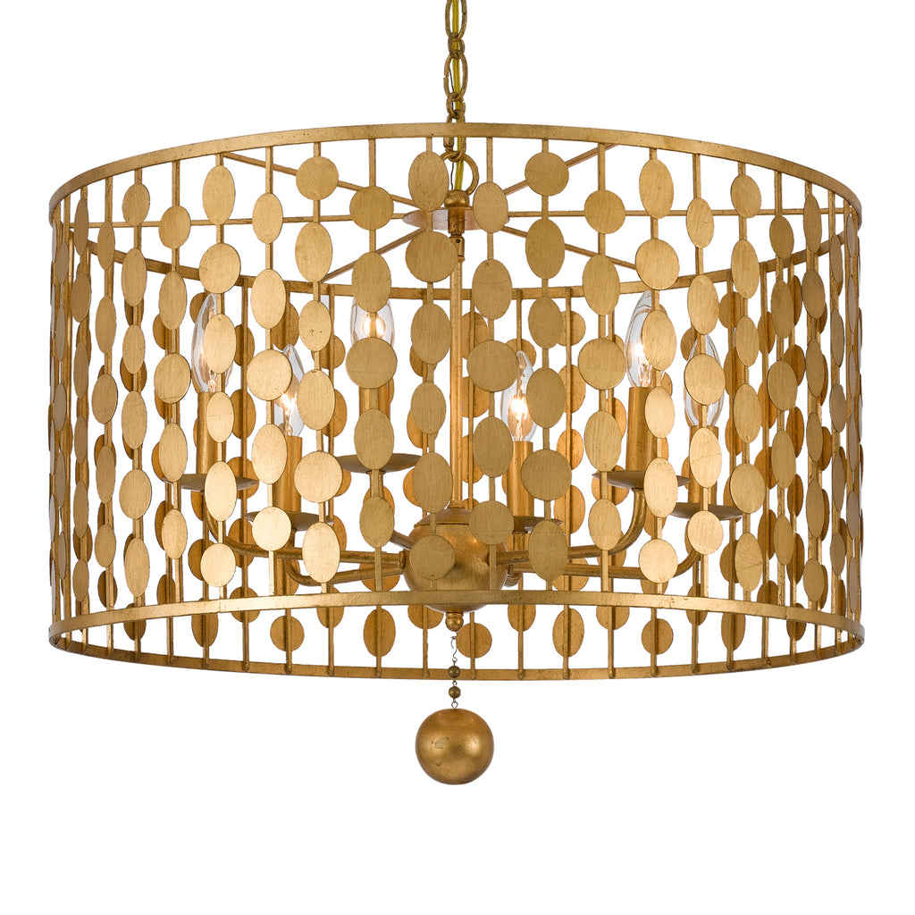 Buy the Layla Six Light Chandelier in Antique Gold by Crystorama ( SKU# 546-GA )