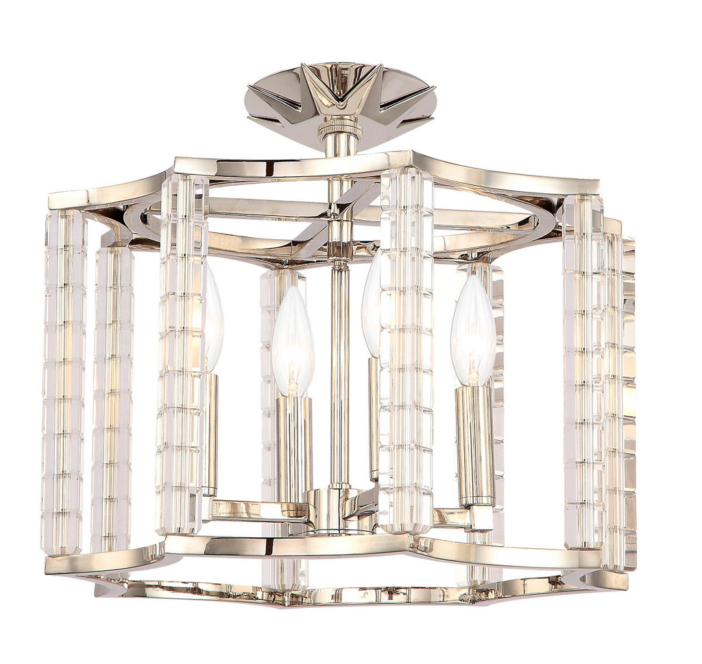 Buy the Carson Four Light Ceiling Mount in Polished Nickel by Crystorama ( SKU# 8854-PN_CEILING )