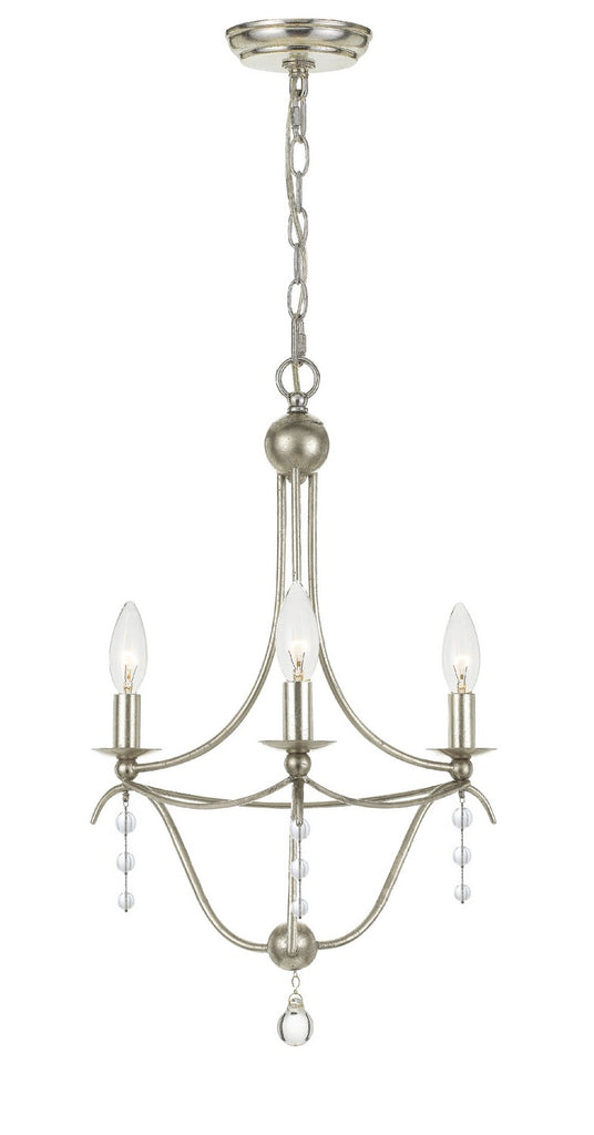 Buy the Metro Three Light Mini Chandelier in Antique Silver by Crystorama ( SKU# 433-SA )
