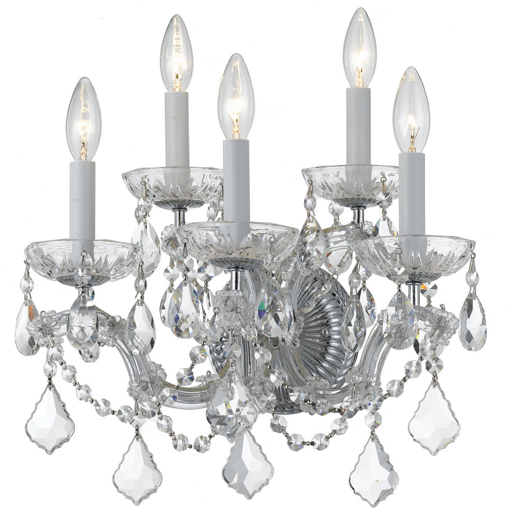 Buy the Maria Theresa Five Light Wall Mount in Polished Chrome by Crystorama ( SKU# 4404-CH-CL-MWP )
