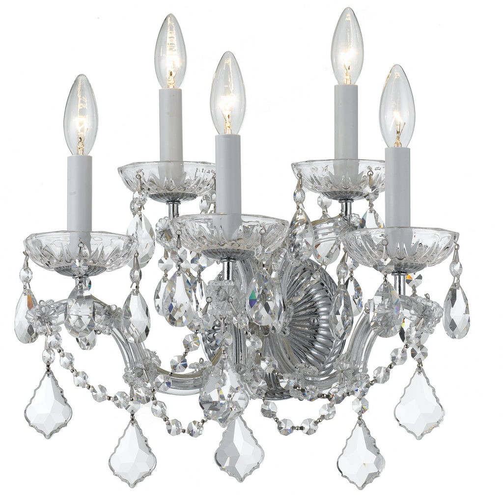 Buy the Maria Theresa Five Light Wall Mount in Polished Chrome by Crystorama ( SKU# 4404-CH-CL-S )