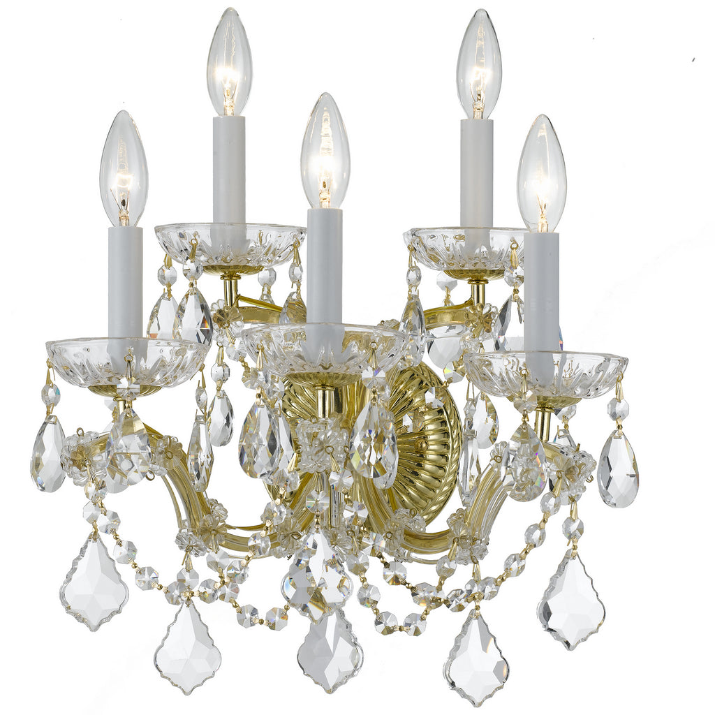 Buy the Maria Theresa Five Light Wall Mount in Gold by Crystorama ( SKU# 4404-GD-CL-MWP )