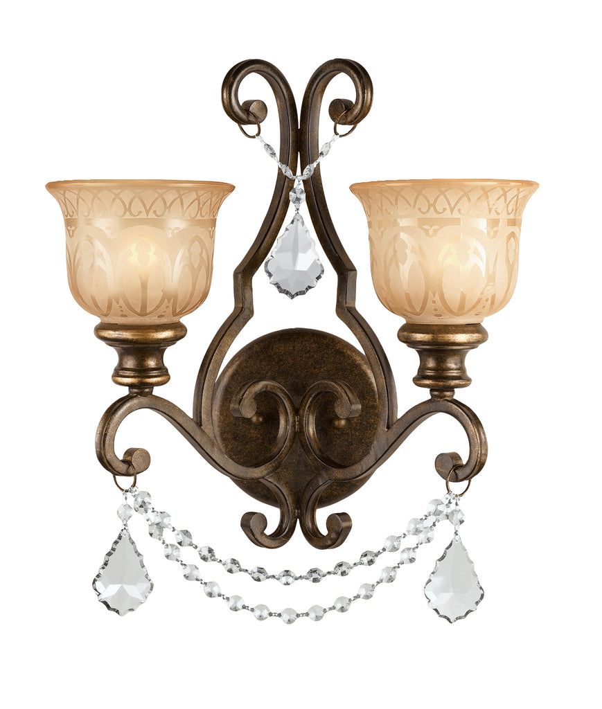 Buy the Norwalk Two Light Wall Mount in Bronze Umber by Crystorama ( SKU# 7502-BU-CL-SAQ )