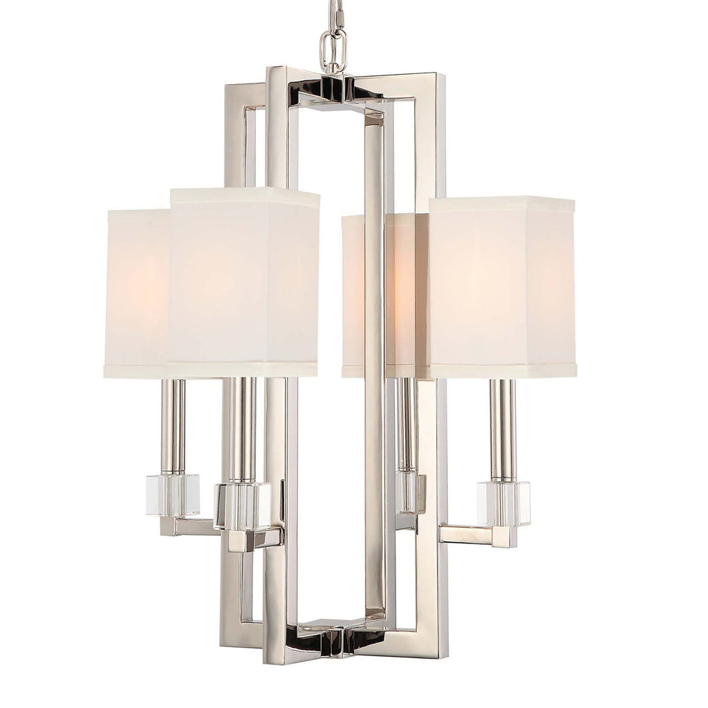 Buy the Dixon Four Light Chandelier in Polished Nickel by Crystorama ( SKU# 8884-PN )