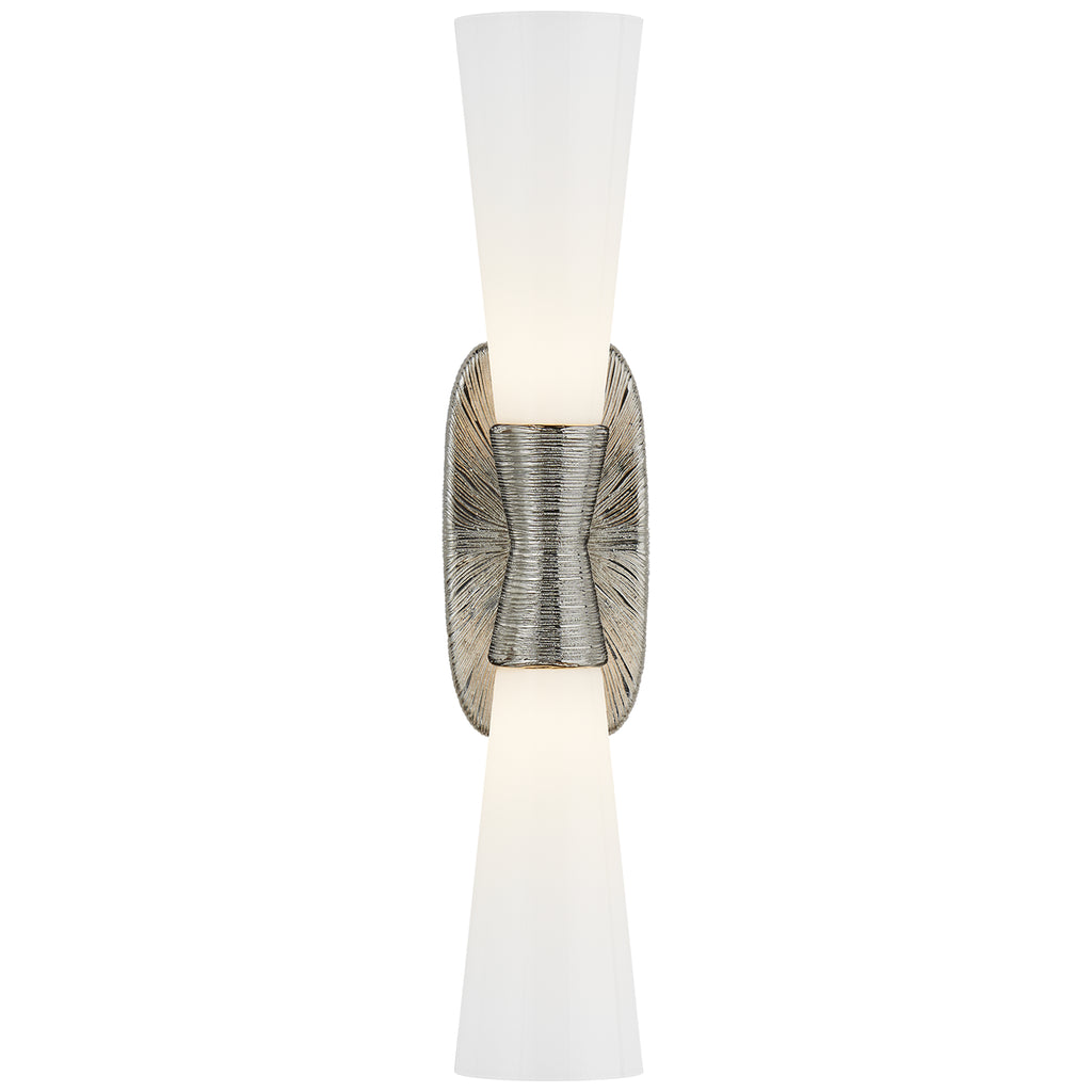 Buy the Utopia Two Light Bath Sconce in Polished Nickel by Visual Comfort Signature ( SKU# KW 2048PN-WG )