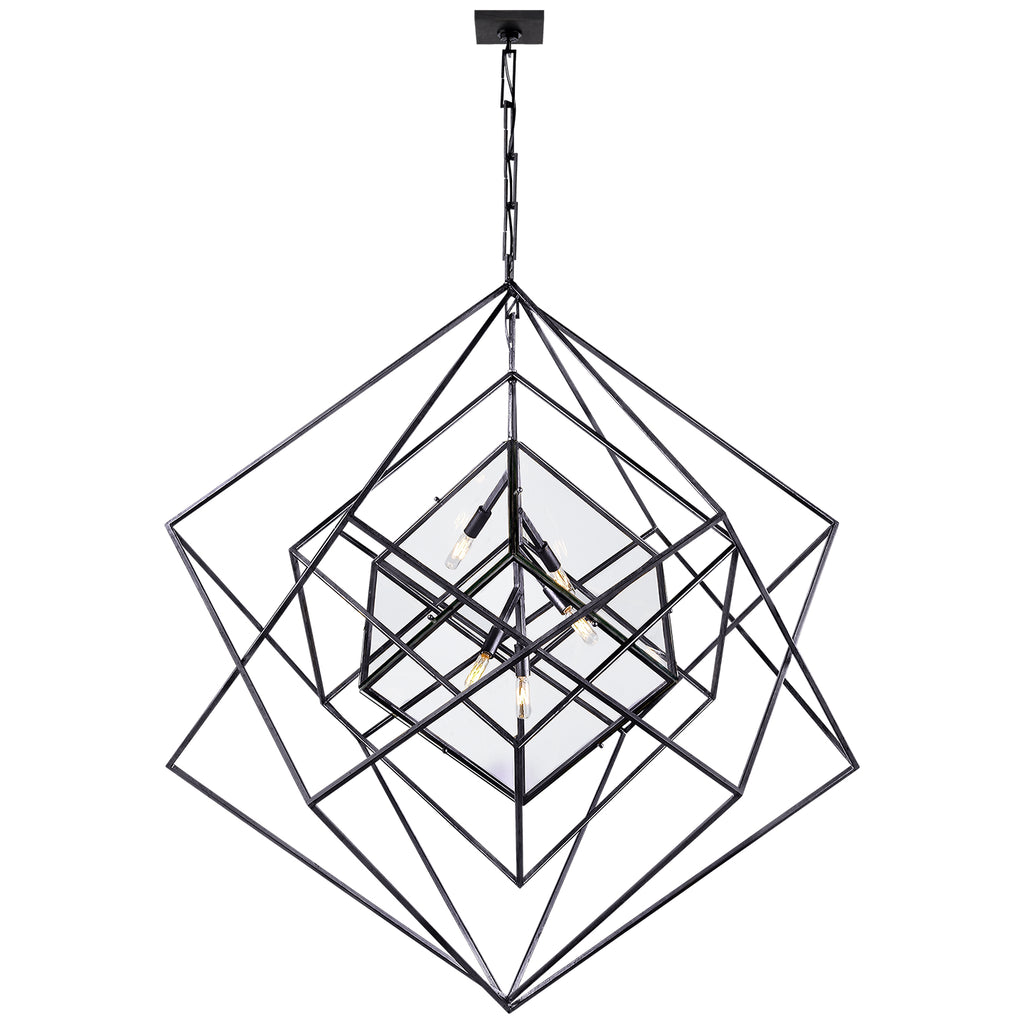 Buy the Cubist Five Light Chandelier in Aged Iron by Visual Comfort Signature ( SKU# KW 5022AI-CG )