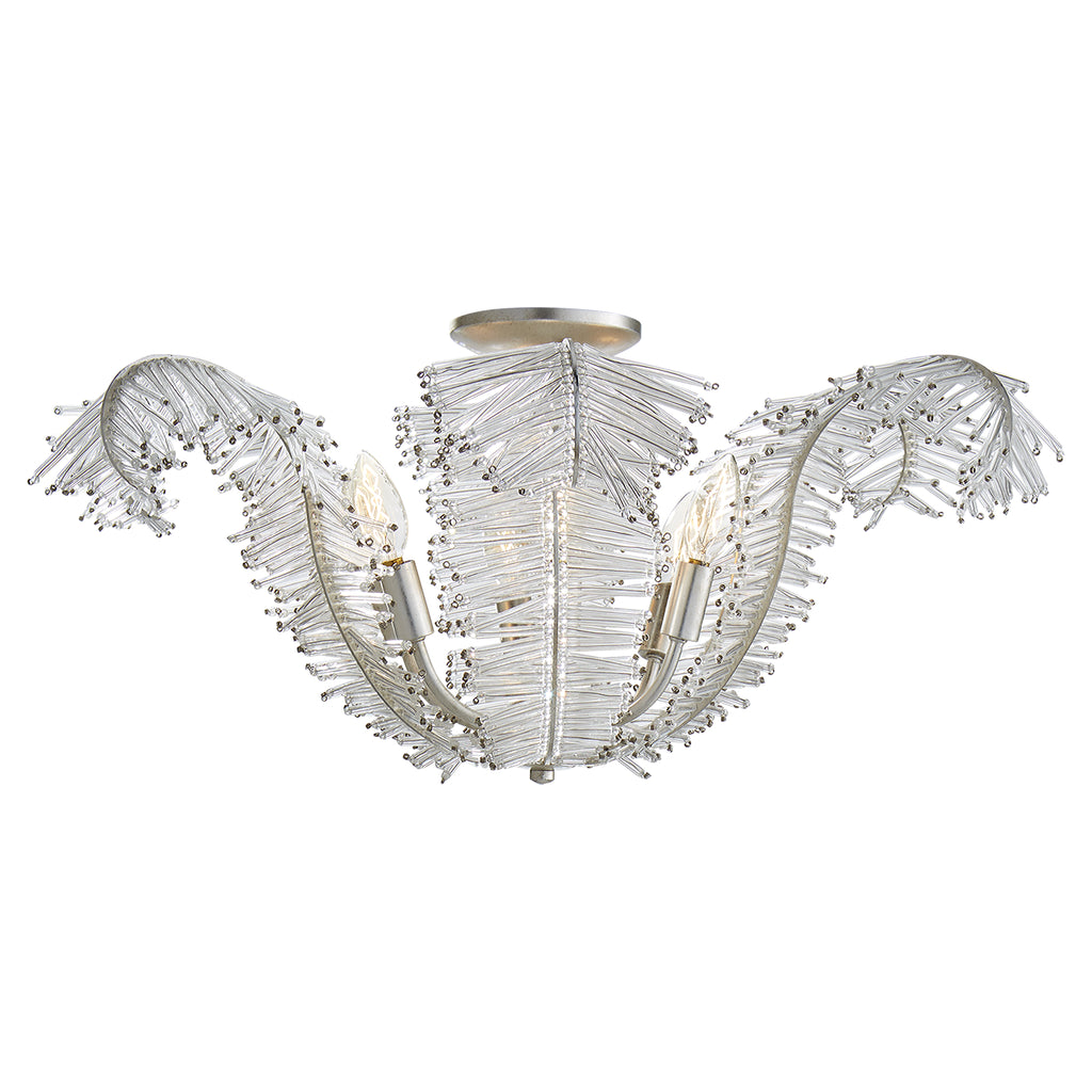 Buy the Calais Six Light Semi Flush Mount in Burnished Silver Leaf by Visual Comfort Signature ( SKU# NW 4051BSL-CG )