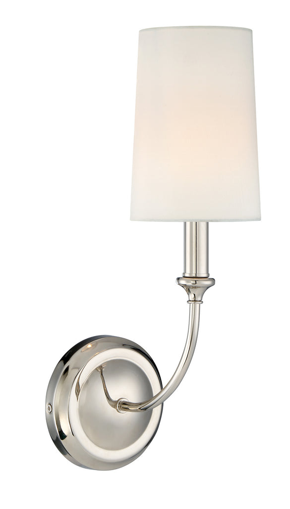 Buy the Sylvan One Light Wall Mount in Polished Nickel by Crystorama ( SKU# 2241-PN )