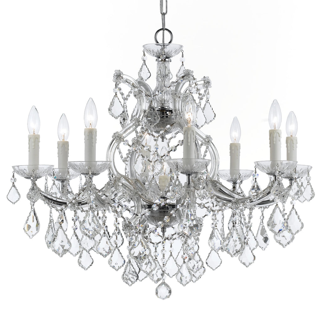 Buy the Maria Theresa Nine Light Chandelier in Polished Chrome by Crystorama ( SKU# 4408-CH-CL-S )