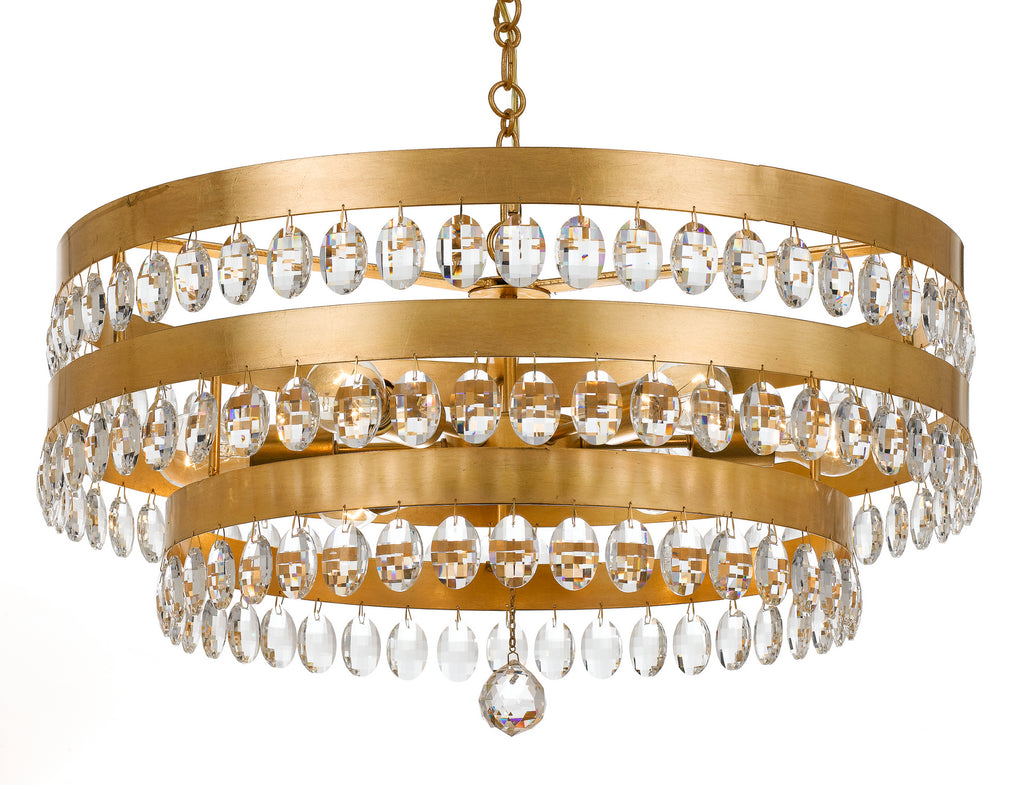 Buy the Perla Six Light Chandelier in Antique Gold by Crystorama ( SKU# 6108-GA )