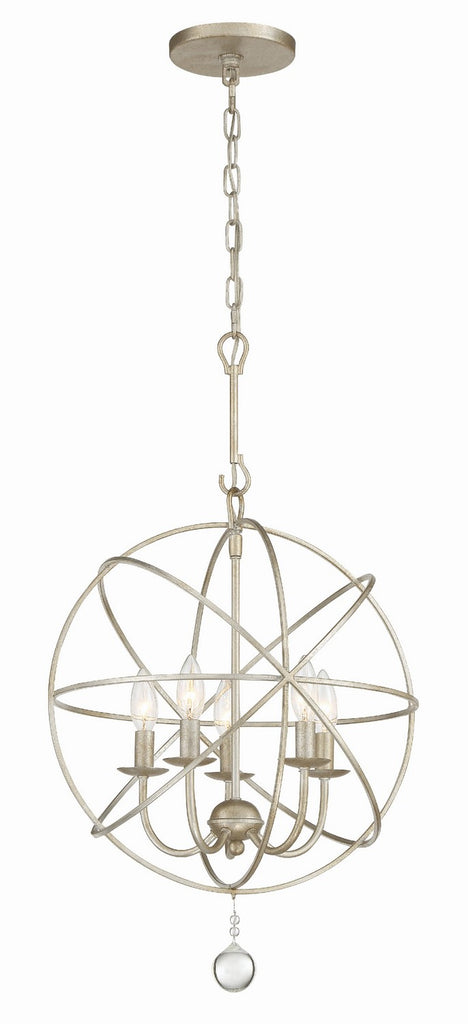 Buy the Solaris Five Light Mini Chandelier in Olde Silver by Crystorama ( SKU# 9224-OS )