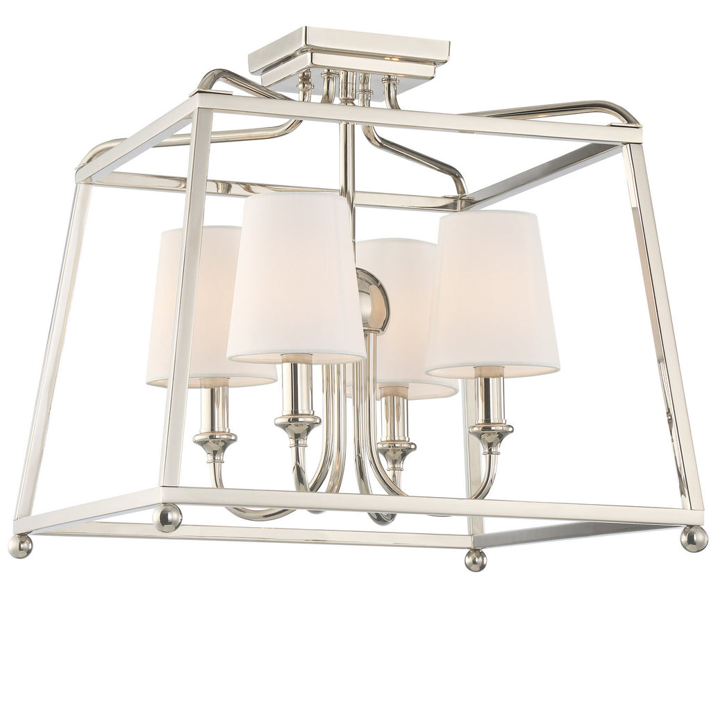 Buy the Sylvan Four Light Ceiling Mount in Polished Nickel by Crystorama ( SKU# 2243-PN )
