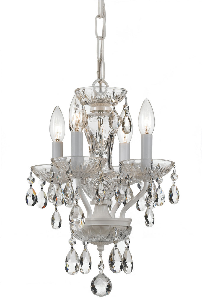 Buy the Traditional Crystal Four Light Mini Chandelier in Wet White by Crystorama ( SKU# 5534-WW-CL-S )