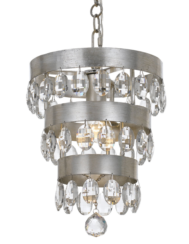 Buy the Perla One Light Mini Chandelier in Antique Silver by Crystorama ( SKU# 6103-SA )