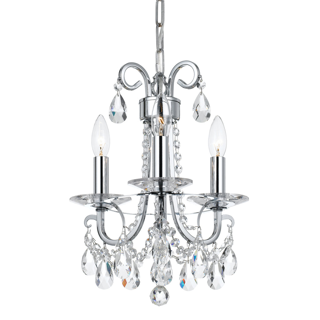 Buy the Othello Three Light Mini Chandelier in Polished Chrome by Crystorama ( SKU# 6823-CH-CL-SAQ )