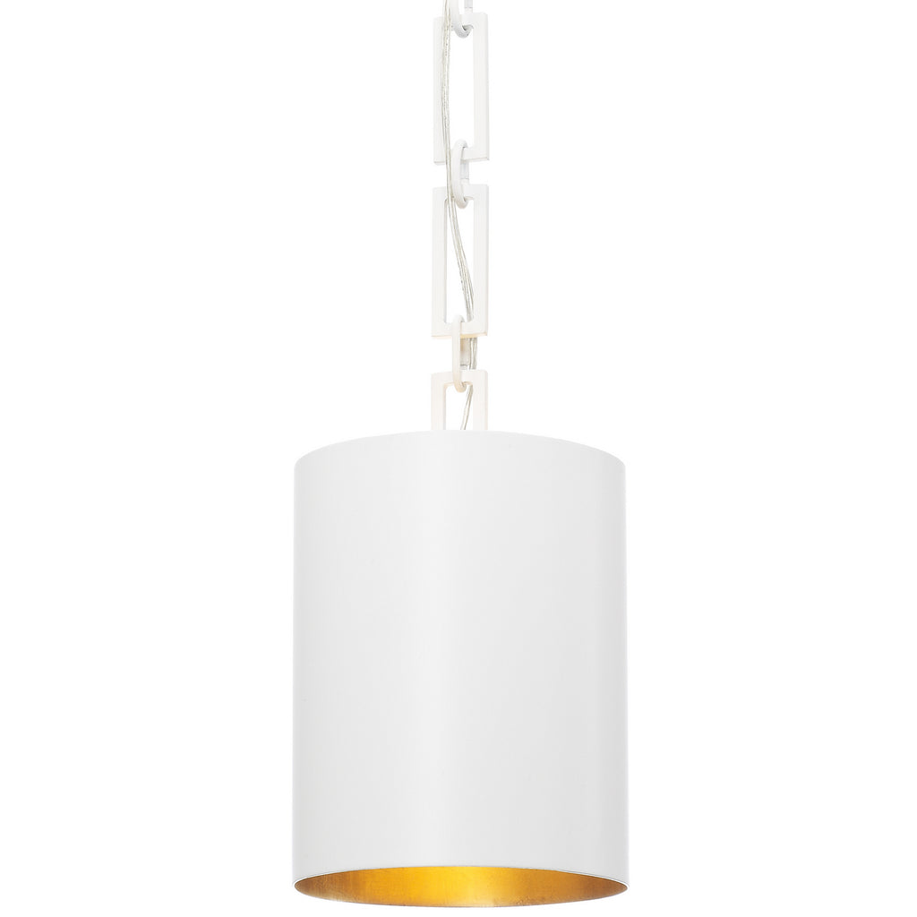 Buy the Alston One Light Mini Chandelier in Matte White / Antique Gold by Crystorama ( SKU# 8680-MT-GA )