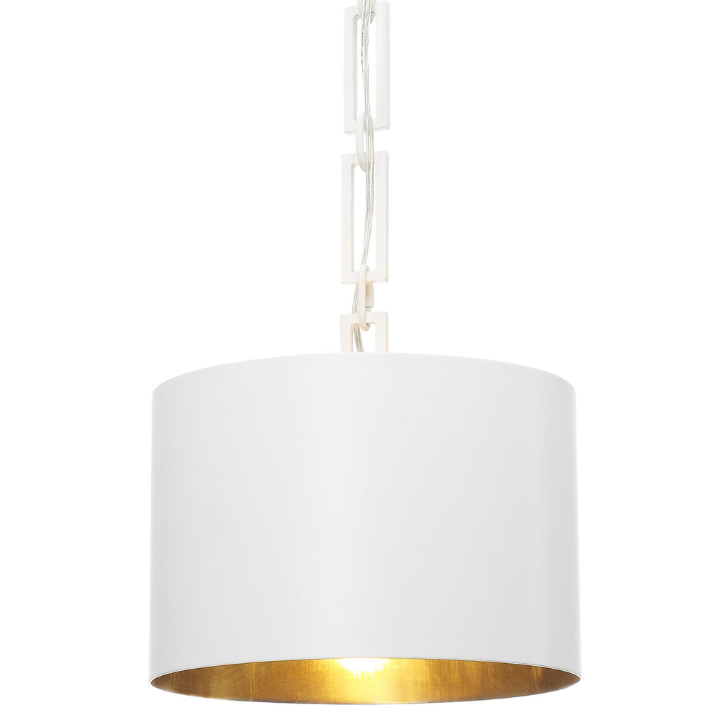Buy the Alston One Light Chandelier in Matte White / Antique Gold by Crystorama ( SKU# 8683-MT-GA )