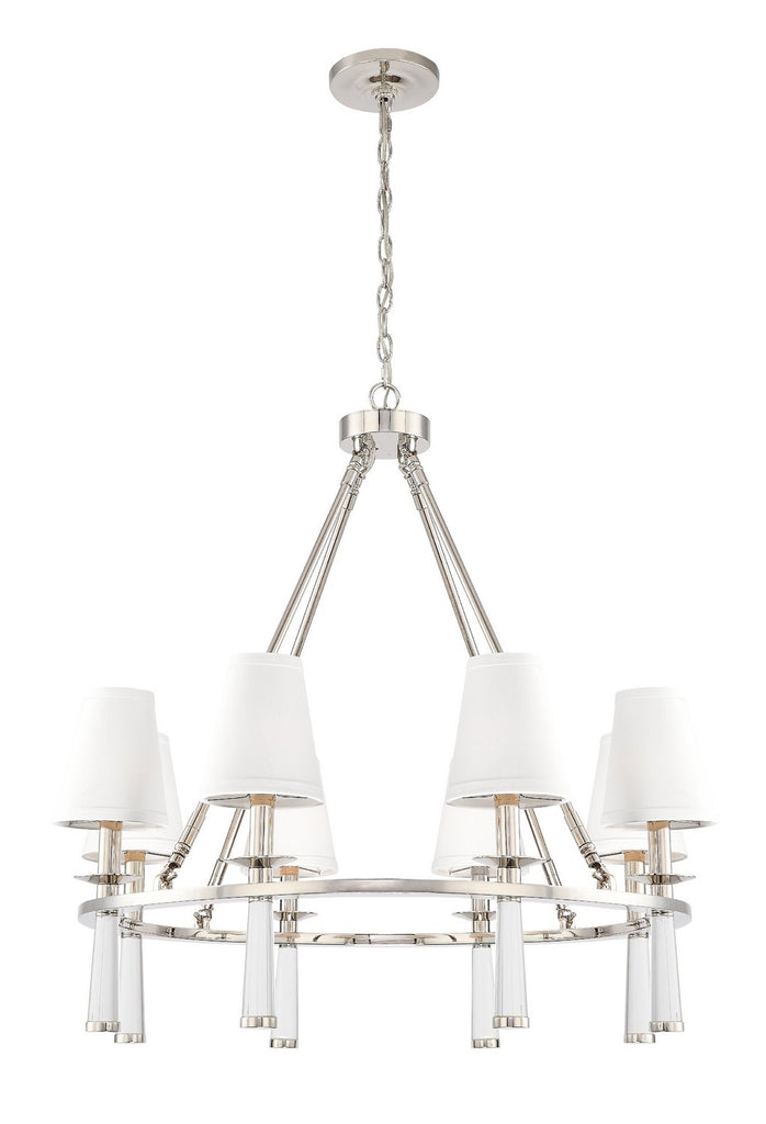 Buy the Baxter Eight Light Chandelier in Polished Nickel by Crystorama ( SKU# 8867-PN )