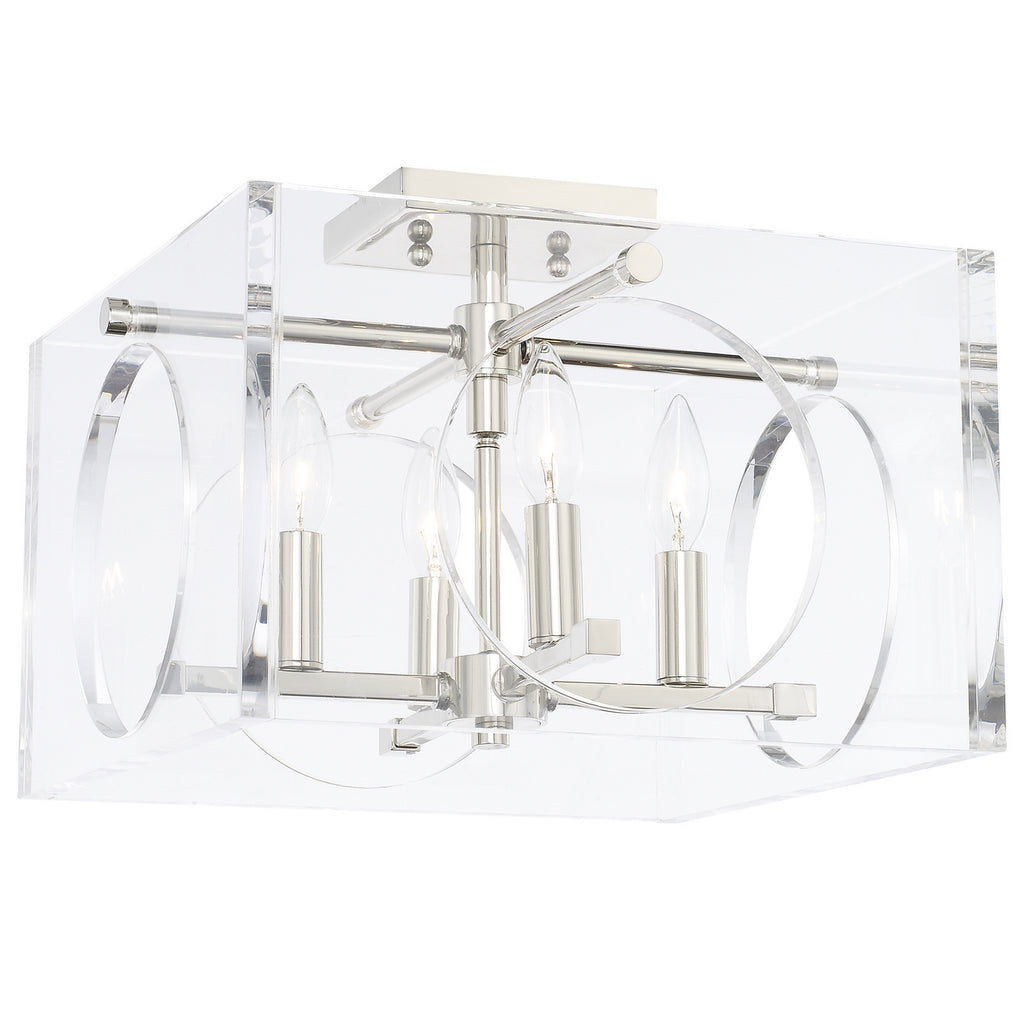Buy the Drake Four Light Ceiling Mount in Polished Nickel by Crystorama ( SKU# 8870-PN )