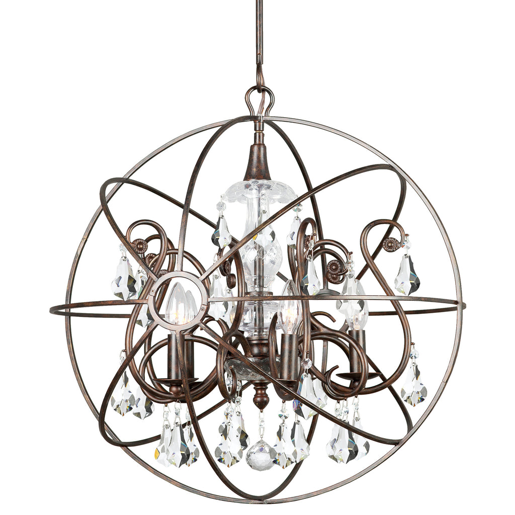 Buy the Solaris Five Light Chandelier in English Bronze by Crystorama ( SKU# 9026-EB-CL-S )