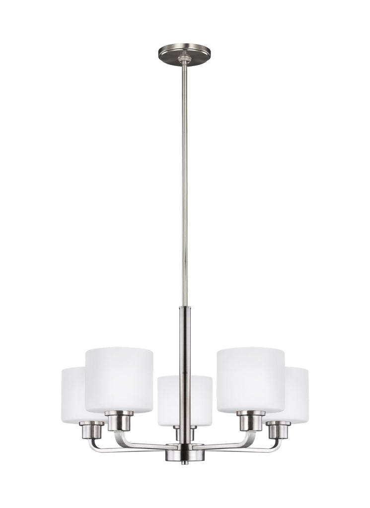 Buy the Canfield Five Light Chandelier in Brushed Nickel by Generation Lighting. ( SKU# 3128805-962 )