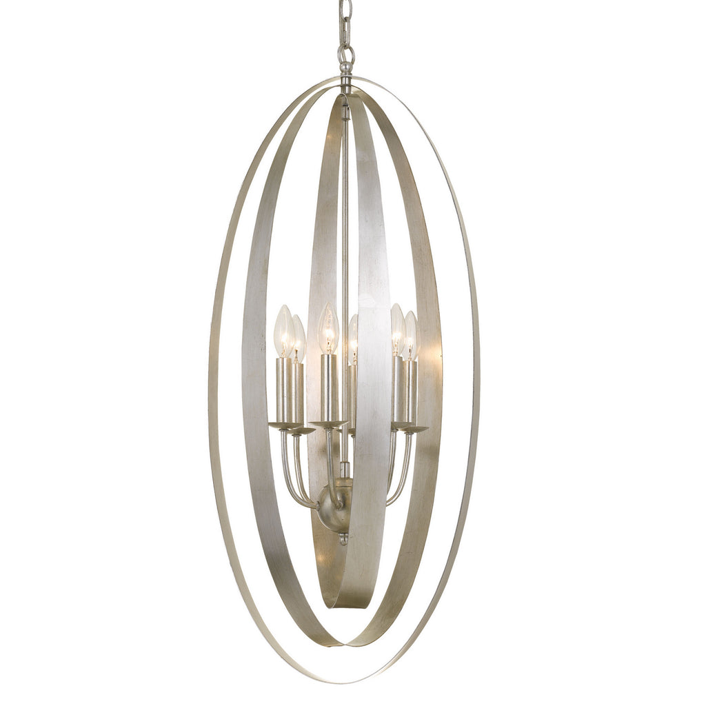Buy the Luna Six Light Chandelier in Antique Silver by Crystorama ( SKU# 597-SA )