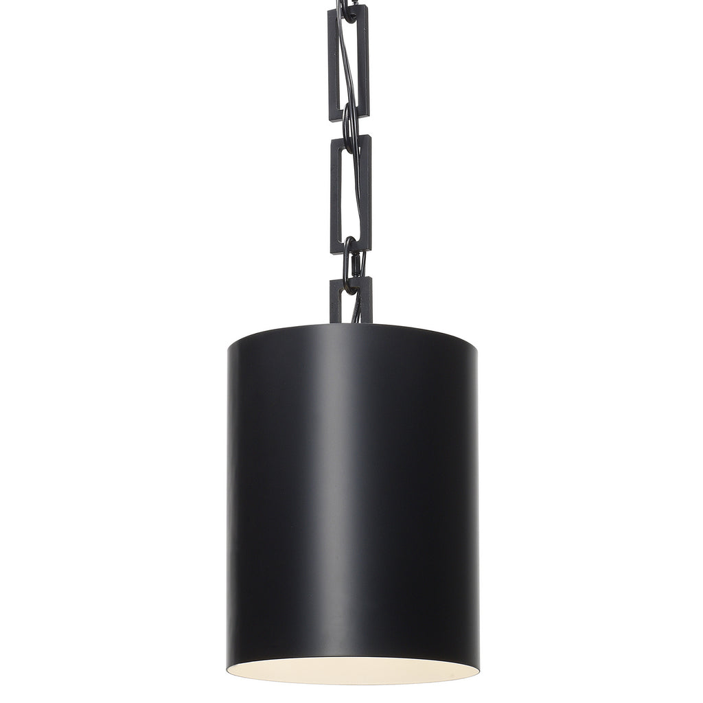 Buy the Alston One Light Mini Chandelier in Matte Black / White by Crystorama ( SKU# 8680-MK-WH )