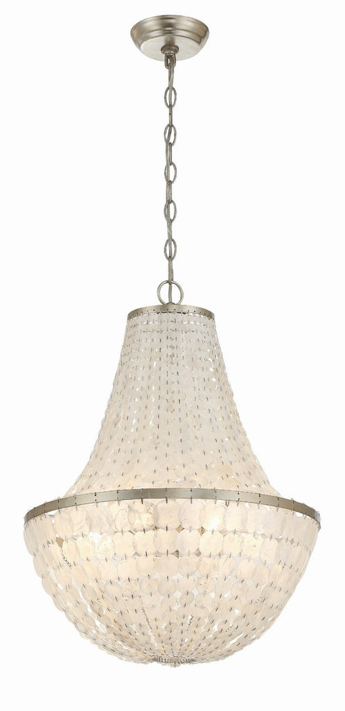 Buy the Brielle Six Light Chandelier in Antique Silver by Crystorama ( SKU# BRI-3006-SA )