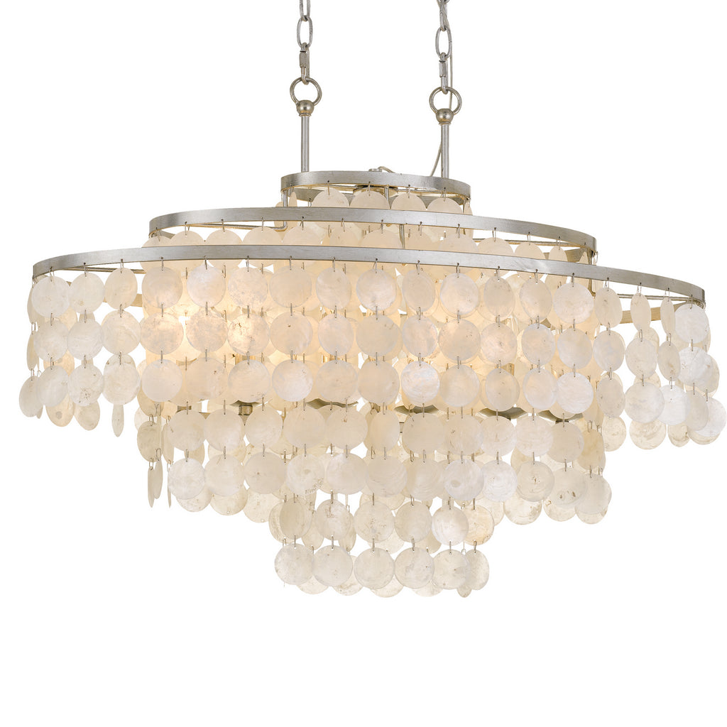 Buy the Brielle Six Light Chandelier in Antique Silver by Crystorama ( SKU# BRI-3009-SA )