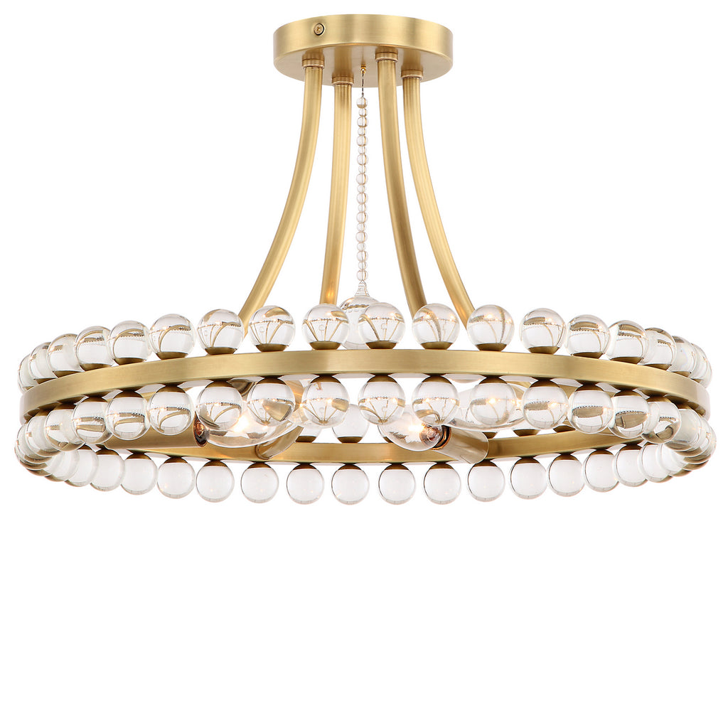 Buy the Clover Four Light Ceiling Mount in Aged Brass by Crystorama ( SKU# CLO-8894-AG )