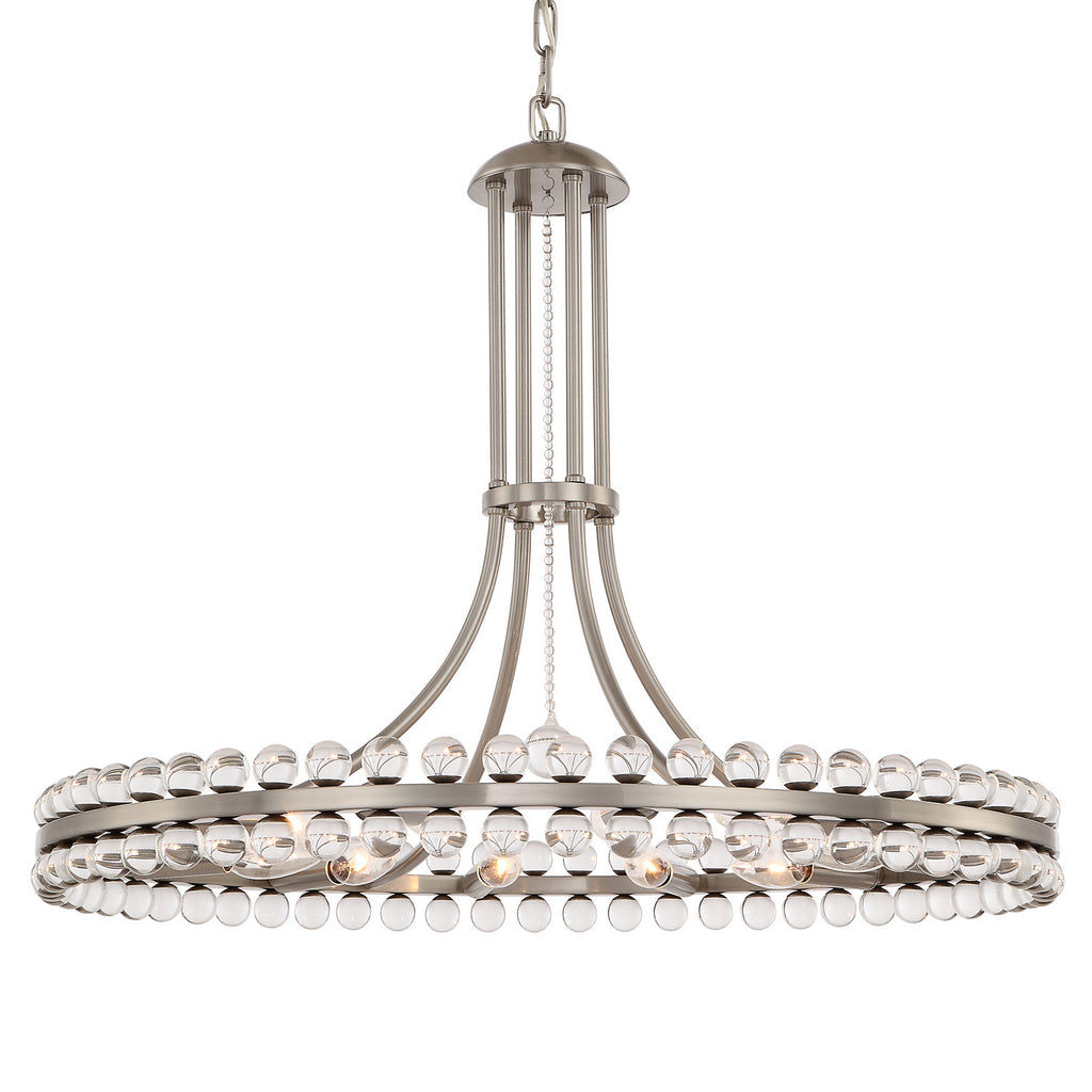 Buy the Clover 12 Light Chandelier in Brushed Nickel by Crystorama ( SKU# CLO-8899-BN )