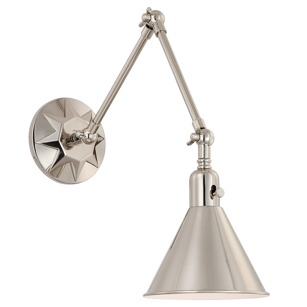 Buy the Morgan One Light Wall Mount in Polished Nickel by Crystorama ( SKU# MOR-8801-PN )