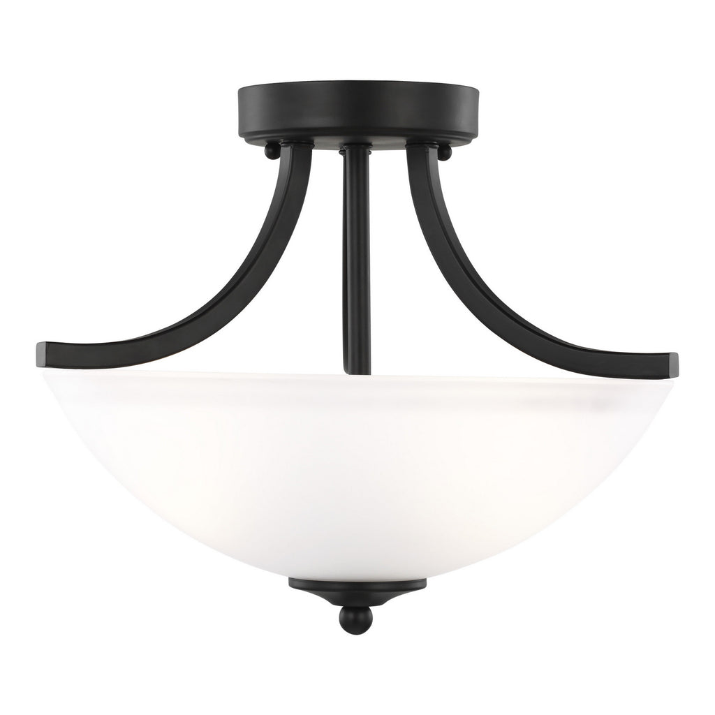 Buy the Geary Two Light Semi-Flush Convertible Pendant in Midnight Black by Generation Lighting. ( SKU# 7716502EN3-112 )