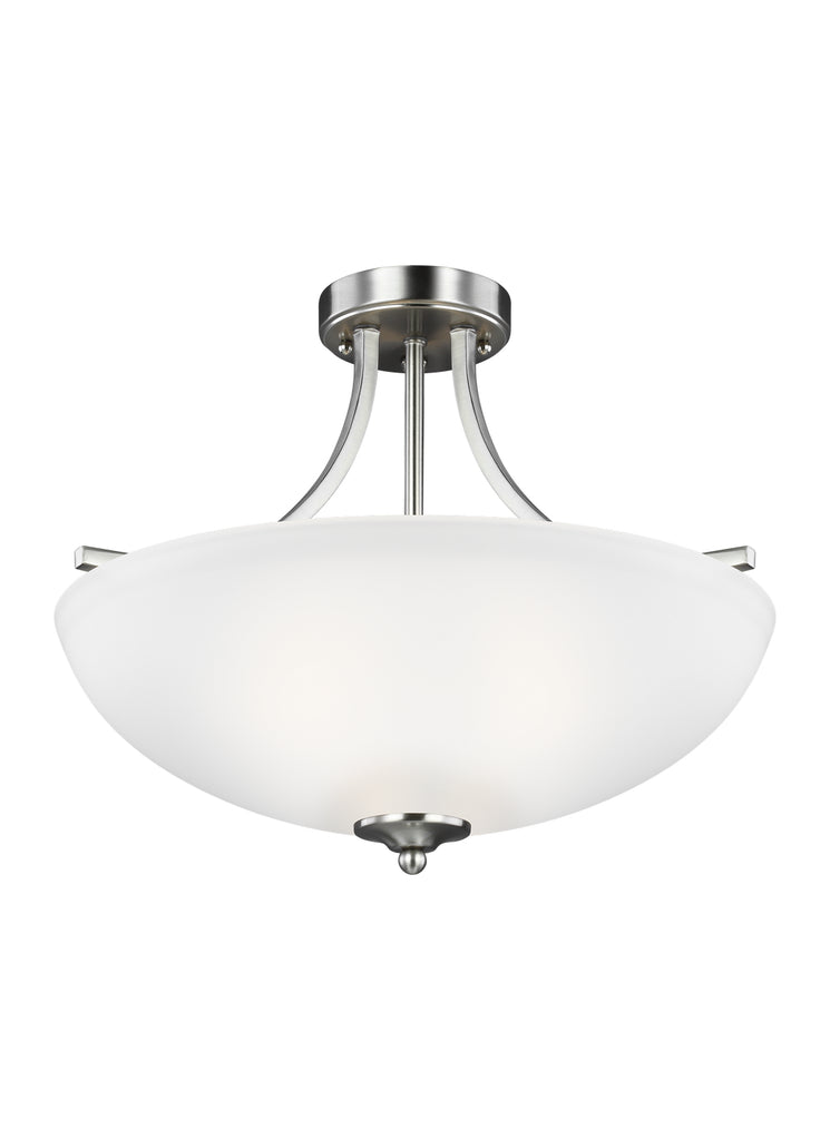 Buy the Geary Three Light Semi-Flush Convertible Pendant in Brushed Nickel by Generation Lighting. ( SKU# 7716503-962 )
