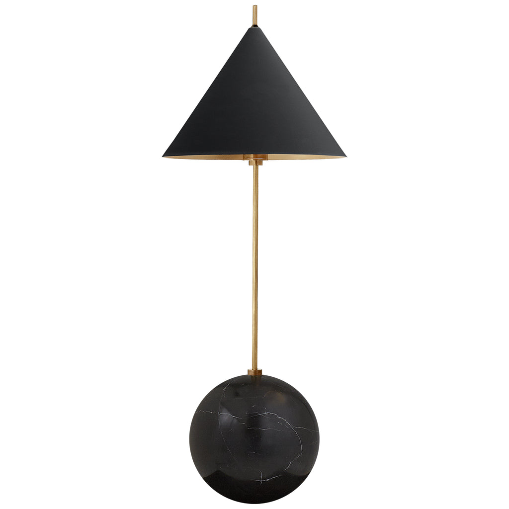 Buy the Cleo One Light Desk Lamp in Antique-Burnished Brass by Visual Comfort Signature ( SKU# KW 3118AB/BLK )