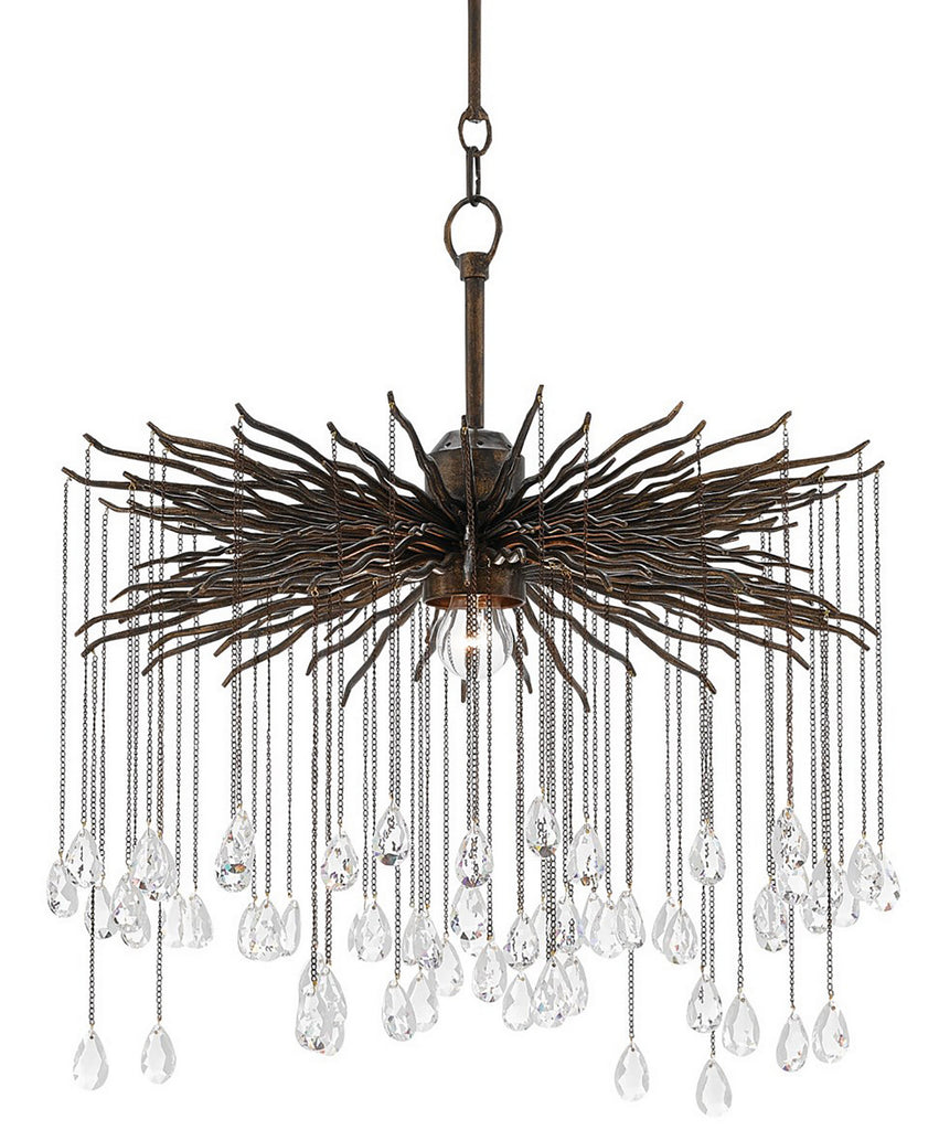 Buy the Fen One Light Chandelier in Cupertino by Currey and Company ( SKU# 9000-0198 )