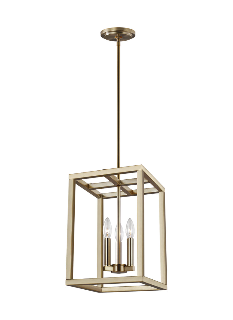 Buy the Moffet Street Three Light Hall / Foyer Pendant in Satin Brass by Generation Lighting. ( SKU# 5134503-848 )