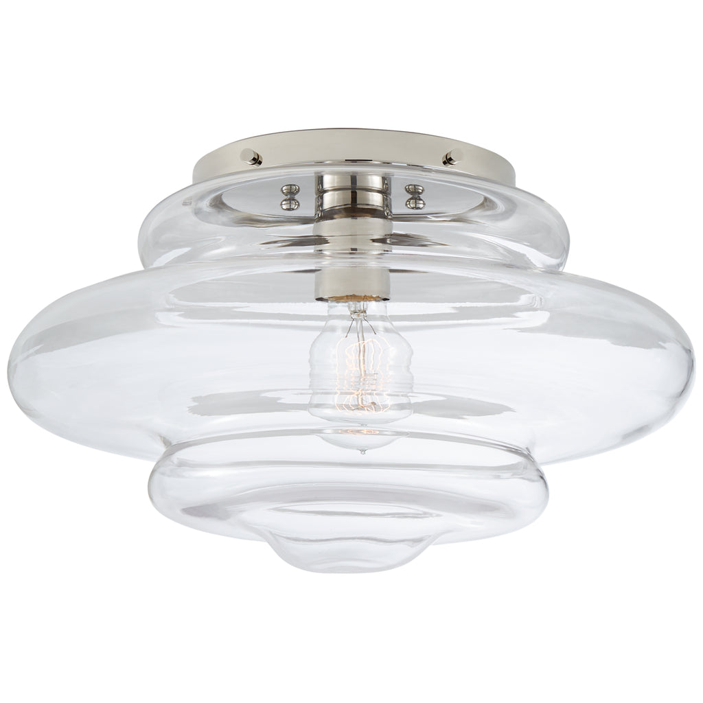 Buy the Tableau One Light Flush Mount in Polished Nickel by Visual Comfort Signature ( SKU# KW 4271PN-CG )