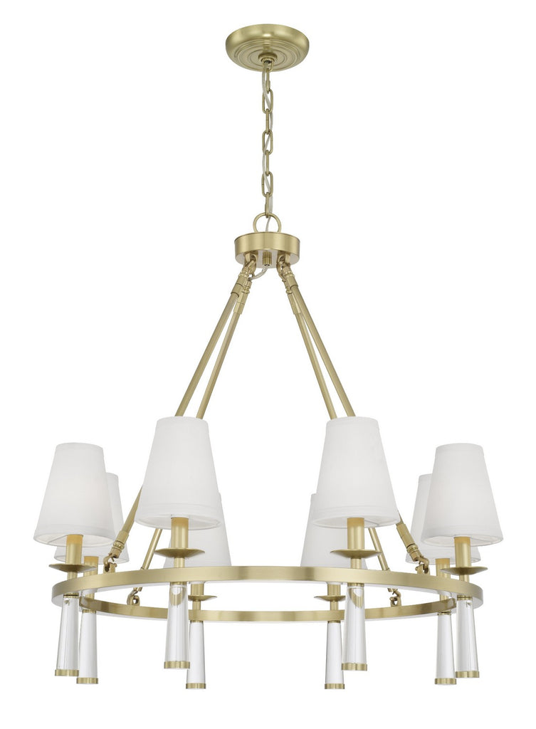 Buy the Baxter Eight Light Chandelier in Aged Brass by Crystorama ( SKU# 8867-AG )