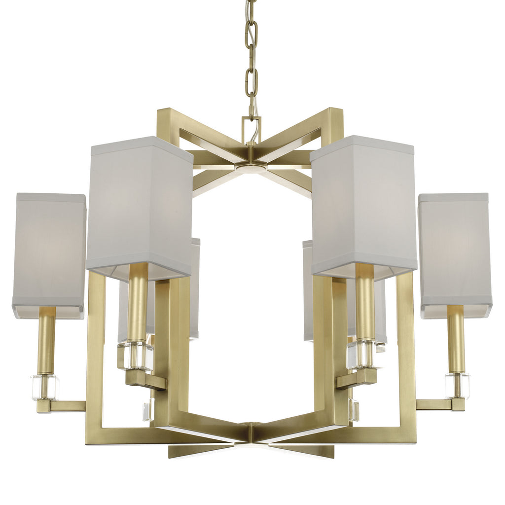 Buy the Dixon Six Light Chandelier in Aged Brass by Crystorama ( SKU# 8886-AG )